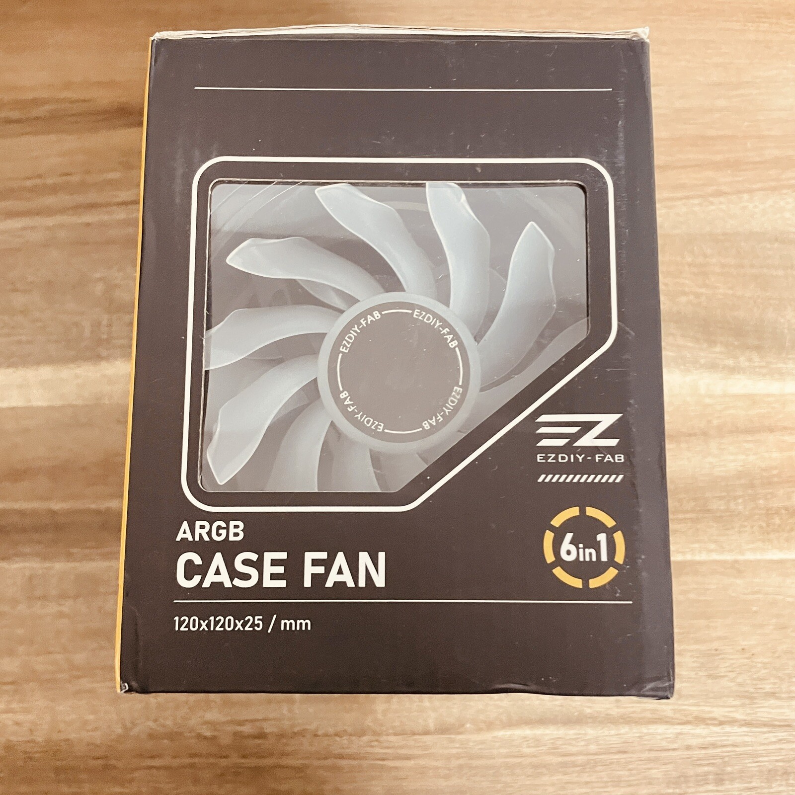 6-Pack with ARGB Controller EZDIY FAB ARGB 120mm Case Fan - Black