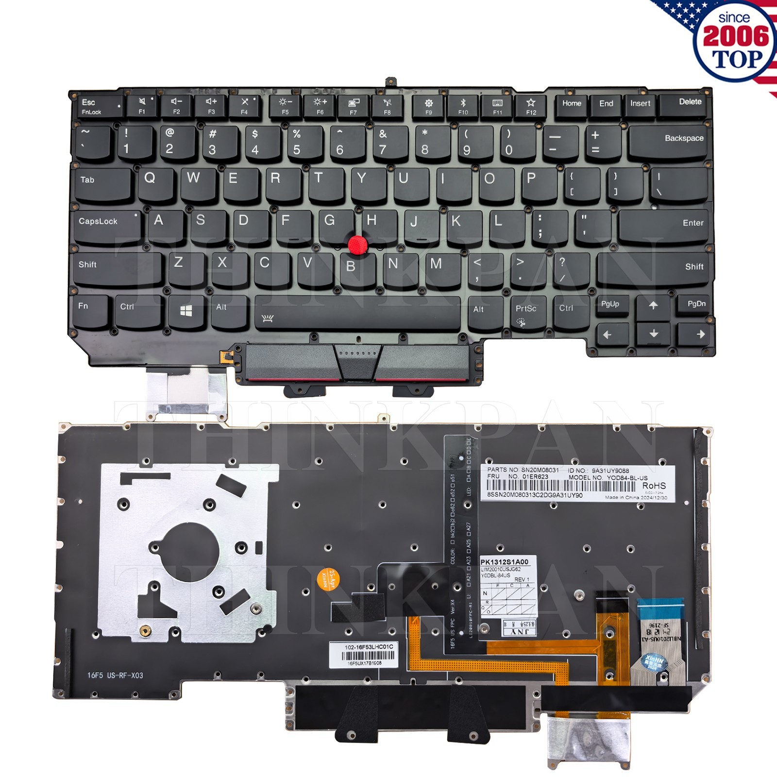 New US Keyboard for Lenovo Thinkpad X1 Carbon 5th 6th 7th 8th 9th 10th 11th Gen