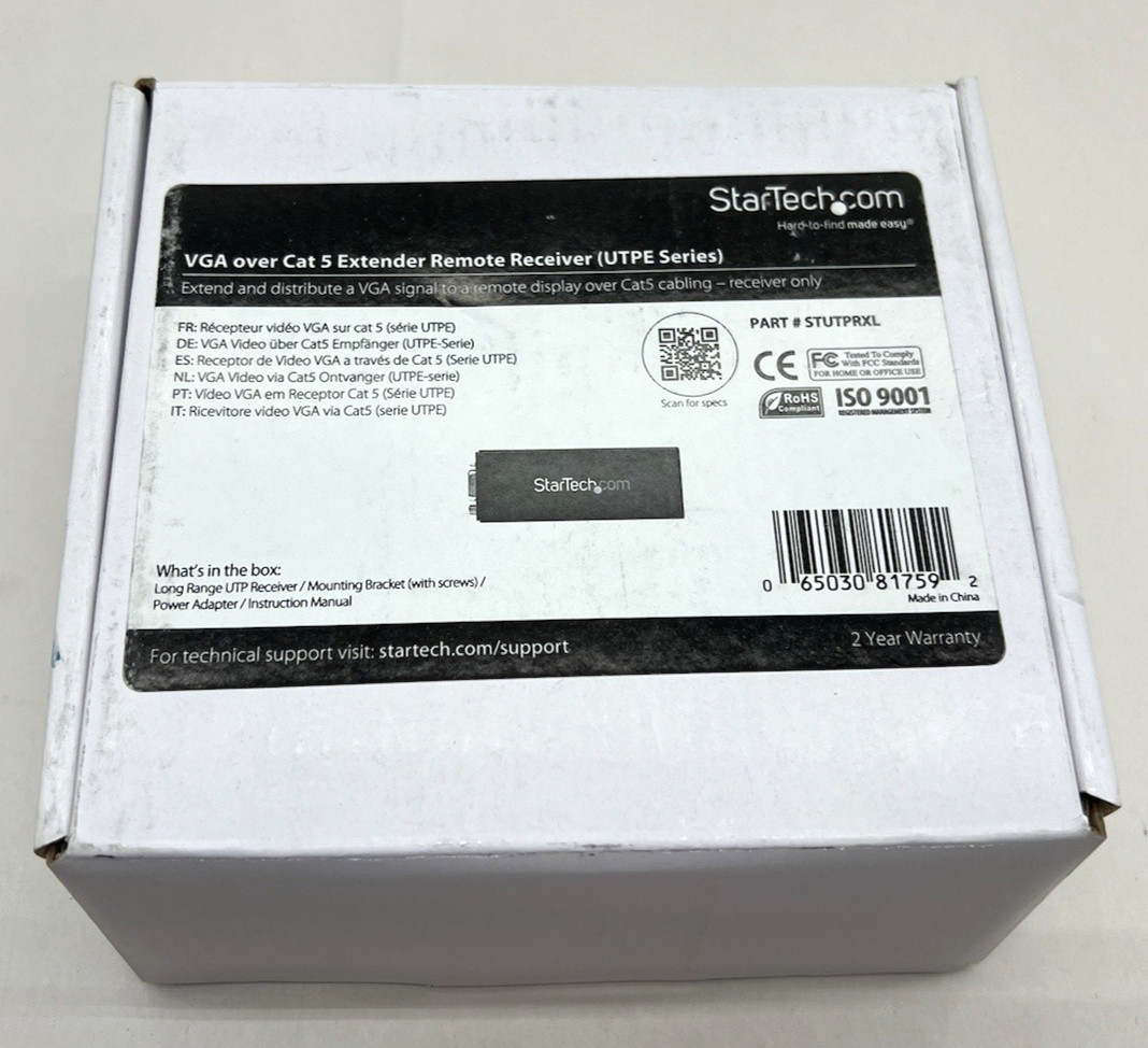 Startech.com STUTPRXL VGA over Cat 5 Extender Remote Receiver