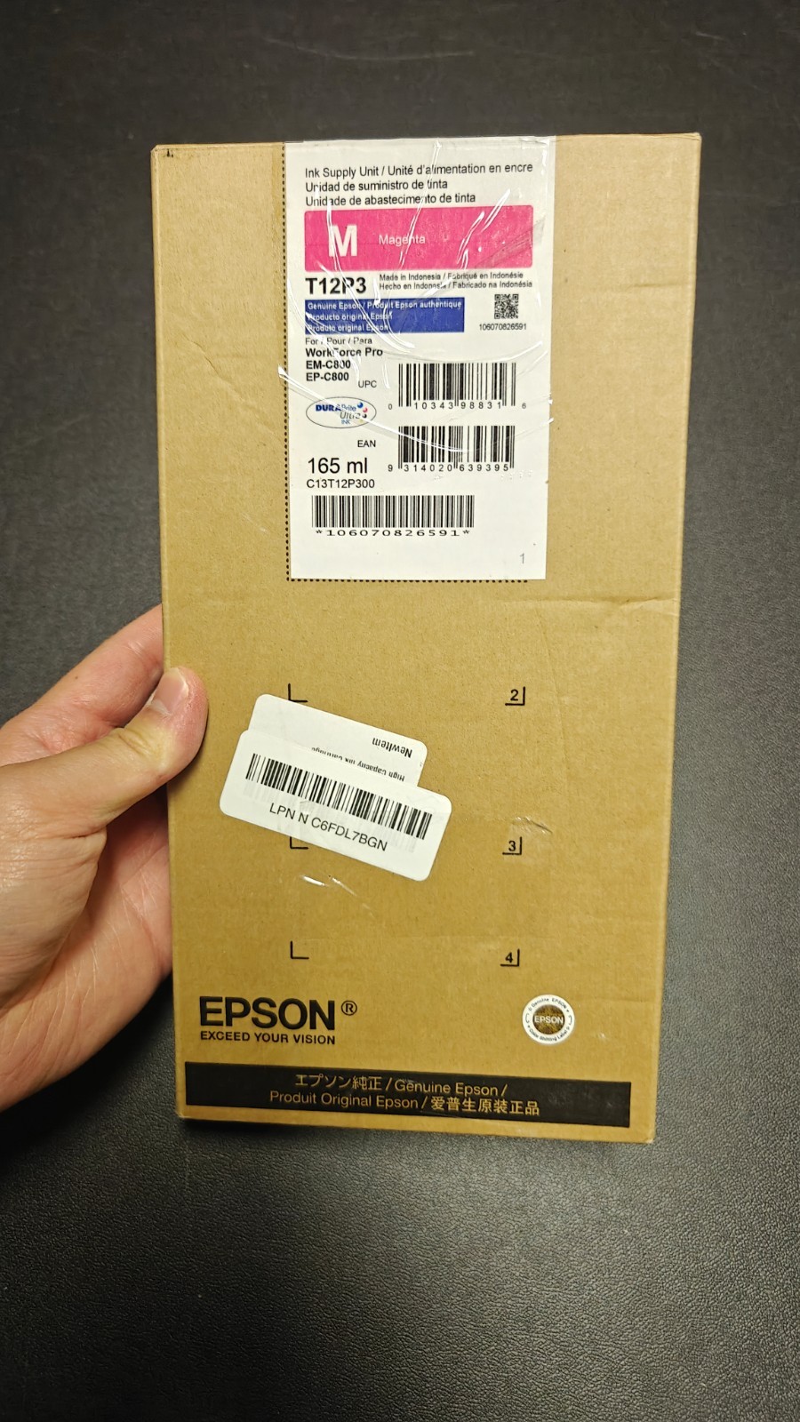 Open Box Genuine Epson T12P3 Extra High Yield Magenta WorkForce Pro EM/EP-C800