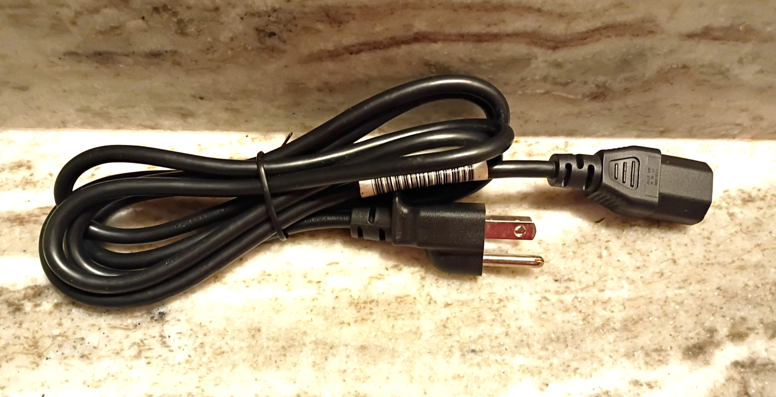 FOXCONN  FM-008 6ft Power Cord Cable Prong Standard PC Computer TV Monitor Cable