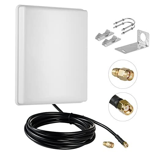 Outdoor Directional Panel Antenna, 15dBi, Dual Band WiFi Booster, 10Ft Cable