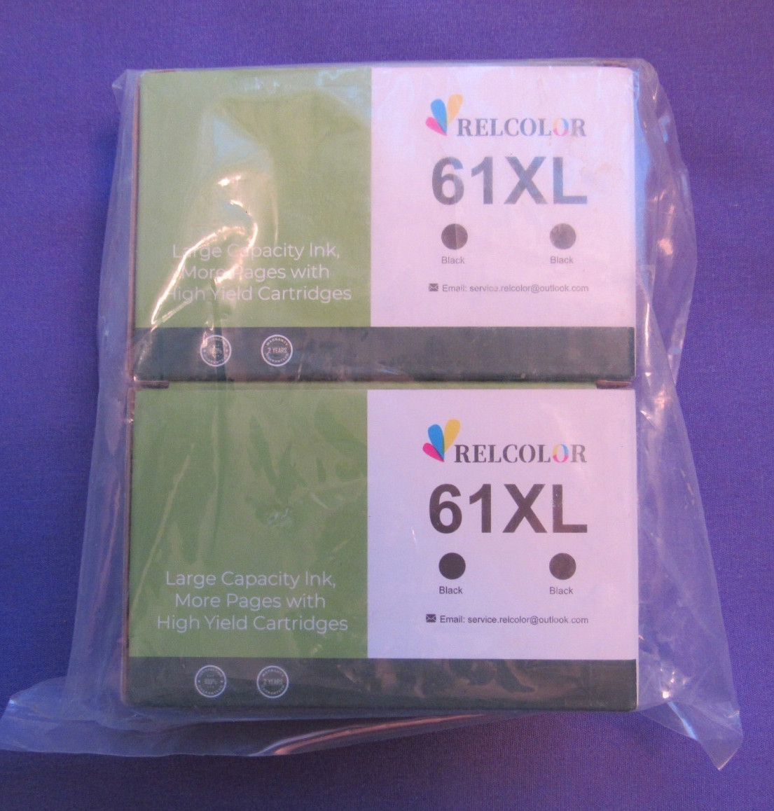 2 x MULTI-PACK #61XL (4 total) Black Ink Cartridge Compatible for HP 61 ENVY