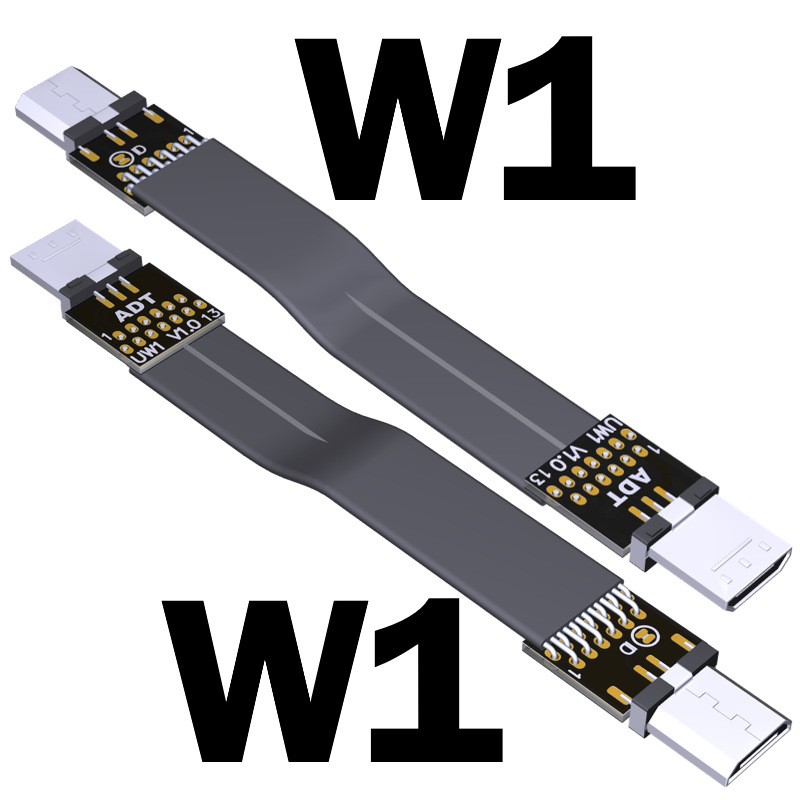 ADT-Link USB OTG 2.0 Male to Male Flat Data Extension Line Micro-B to Micro-B