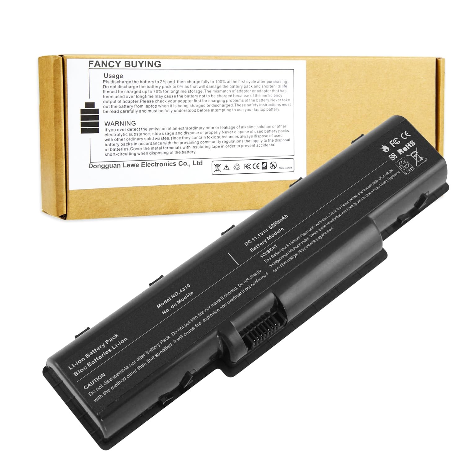 AS07A31 Battery for Acer Aspire 5732Z 7.28*2.72*0.94inch 4710, Black