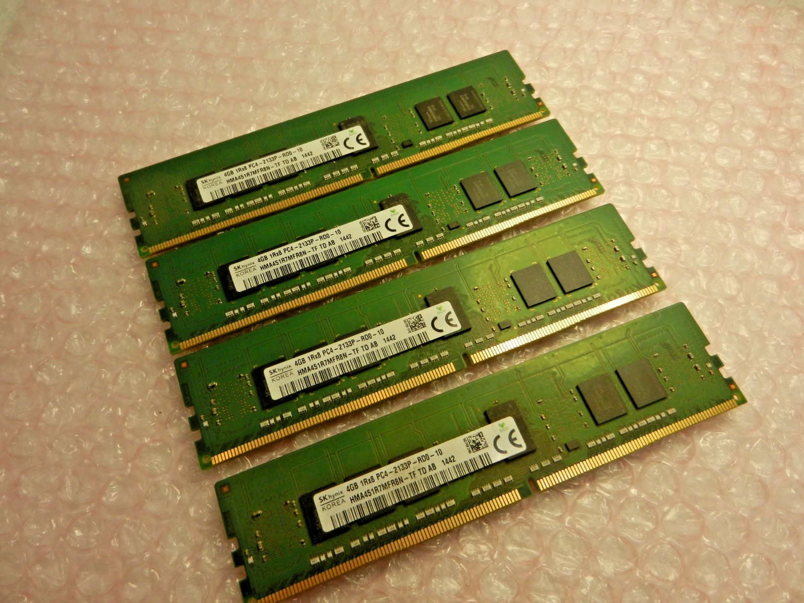 4X LOT ( 16GB ) Hynix HMA451R7MFR8N-TF RAM 4GB 1Rx8 PC4-2133P Server Memory DIMM
