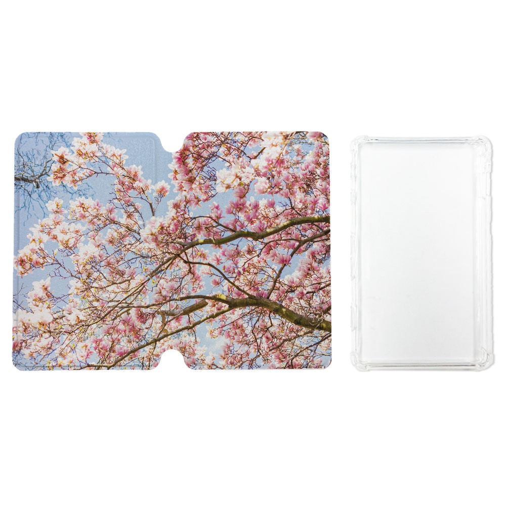 For XTEINK X4 E-Reader Flip Floral Case Detechable Magnetic Silk-texture Cover