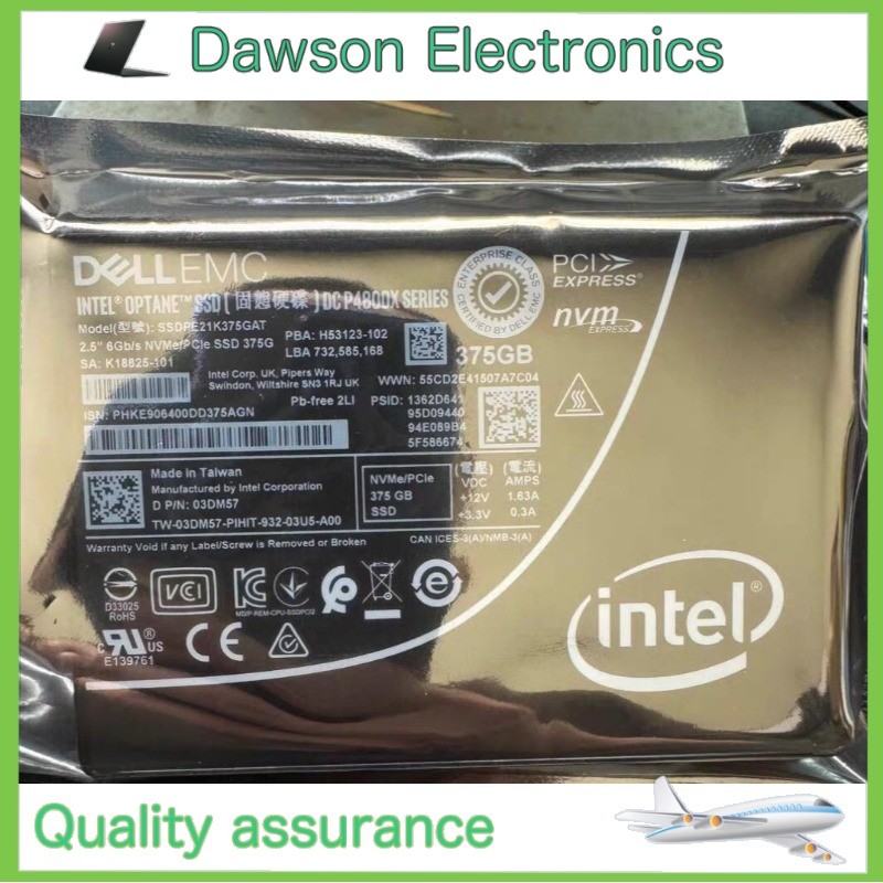 SSDPE21K375GAT DELL Optane P4800x 375GB SSD U.2 NVME PCIE Solid State Drives