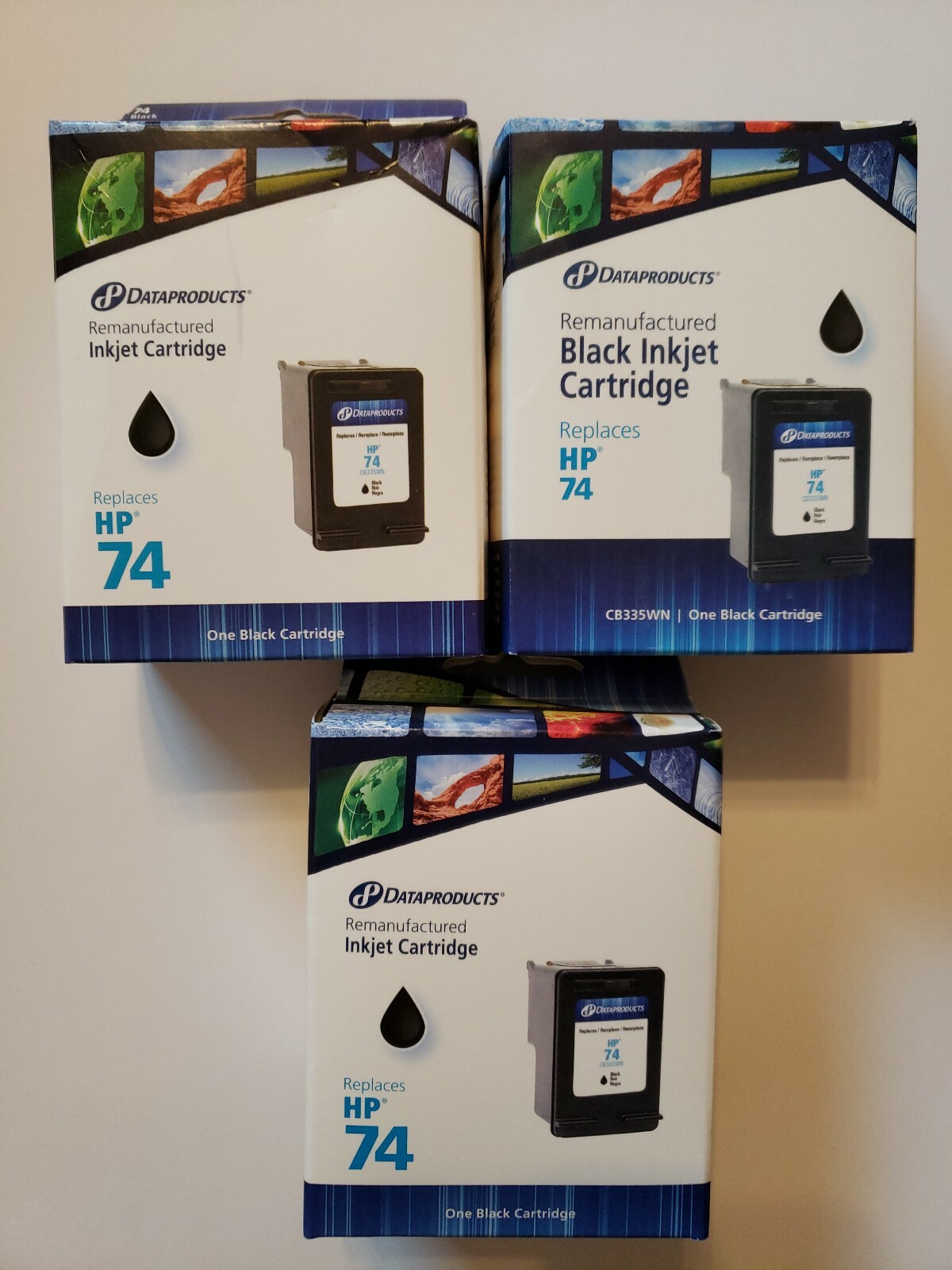 Data Products Remanufactured Ink Cartridge Lot of 3 HP 74 Black NEW
