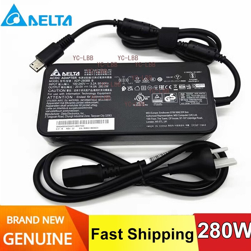 Original DELTA ADP-280BB B 20V 14A AC Adapter MSI Clevo Gaming Laptop Charger
