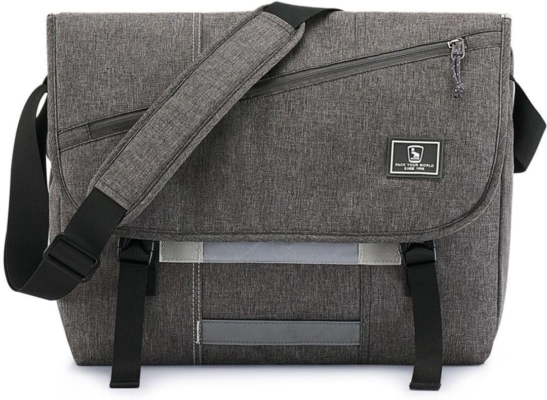 OIWAS Messenger Bag for Men, 15.6 Inch Laptop Crossbody Bags Inch, Grey 