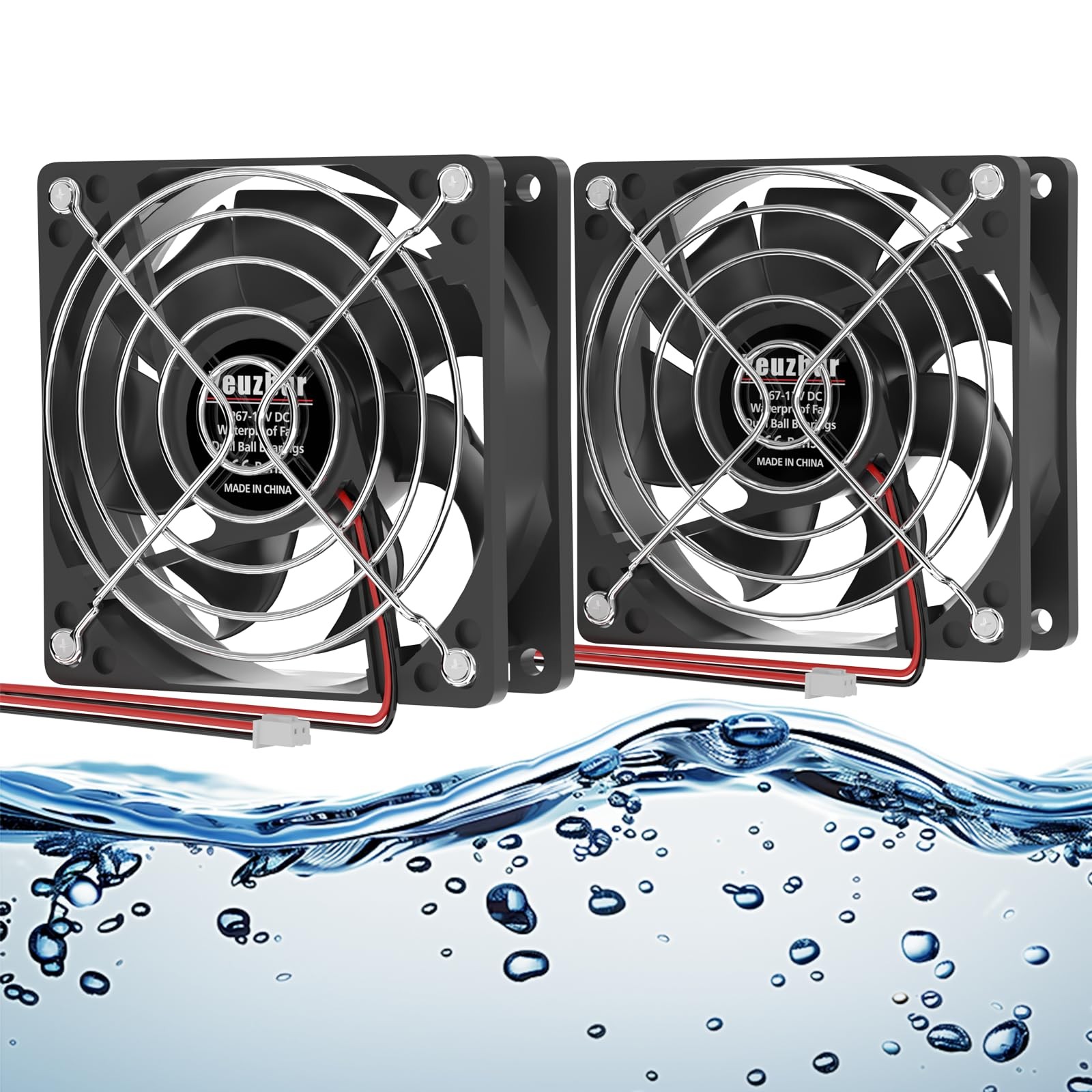 IP67 Waterproof Fan 80×25mm 12V DC 2-Pin 3000RPM Brushless Cooling Fan for RV Fr