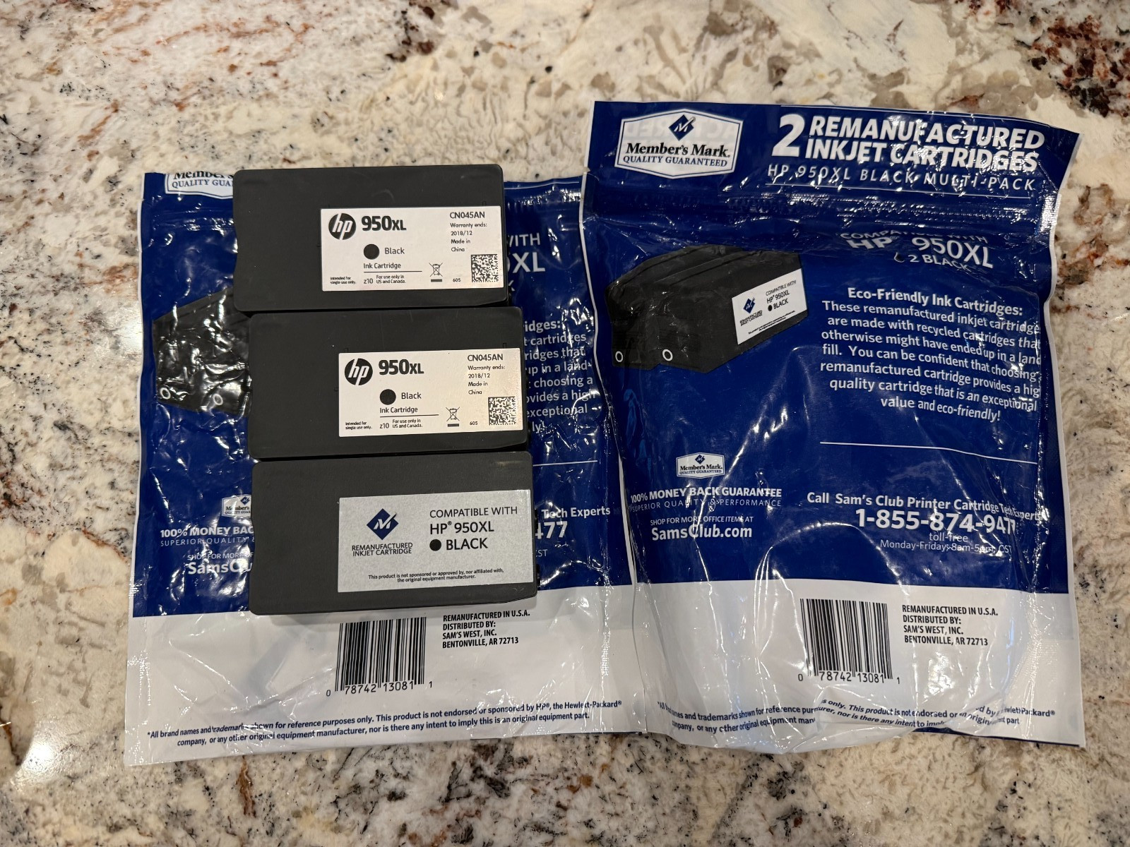 HP and Makers Mark Sams Club Ink Jet Cartridges HP 950 XL Open Box and Sealed