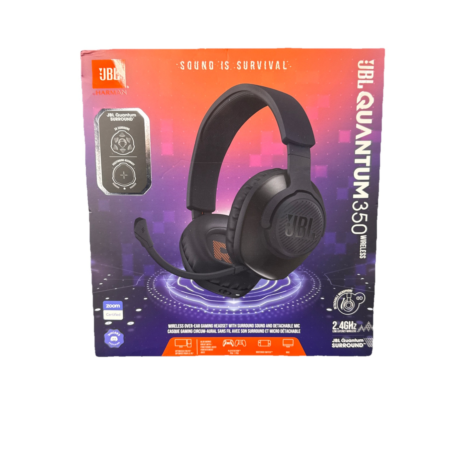 JBL JBLQ350WLBLKAM Quantum 350 - Wireless PC Gaming Headset with Detachable Boom