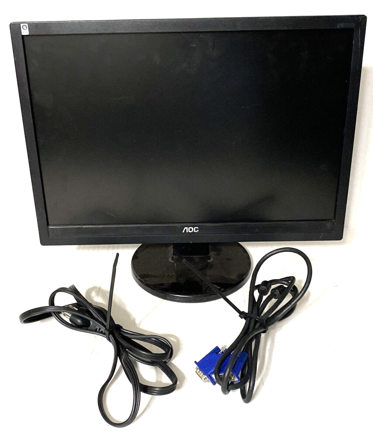 AOC 919Vwa 19" Widescreen LCD Monitor VGA DVI Audio w/ AC Adapter & Video Cable
