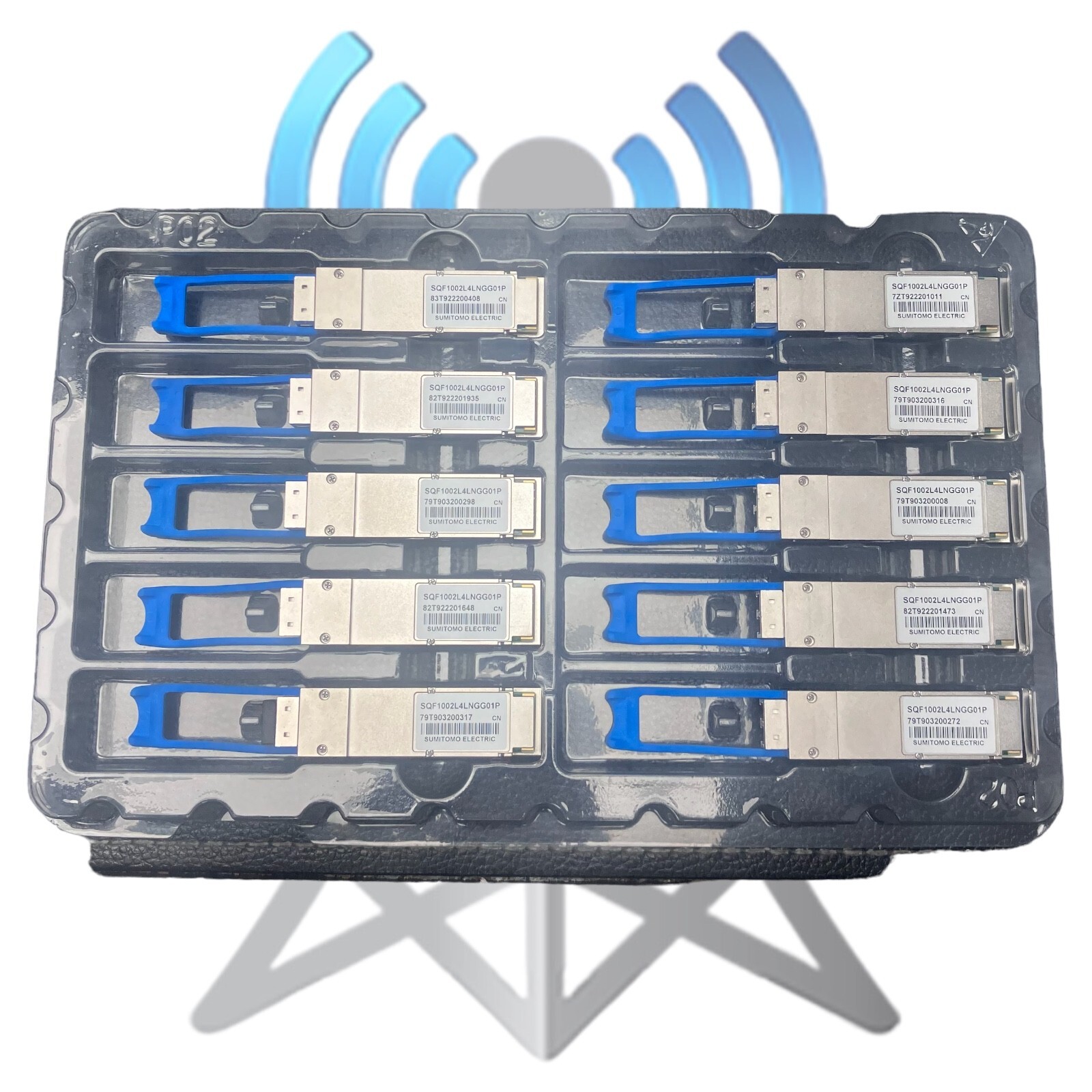 Lot of 10, Sumitomo, SQF1002L4LNGG01P, 100GBASE-LR4, 1300nm 4-lane, AF12123
