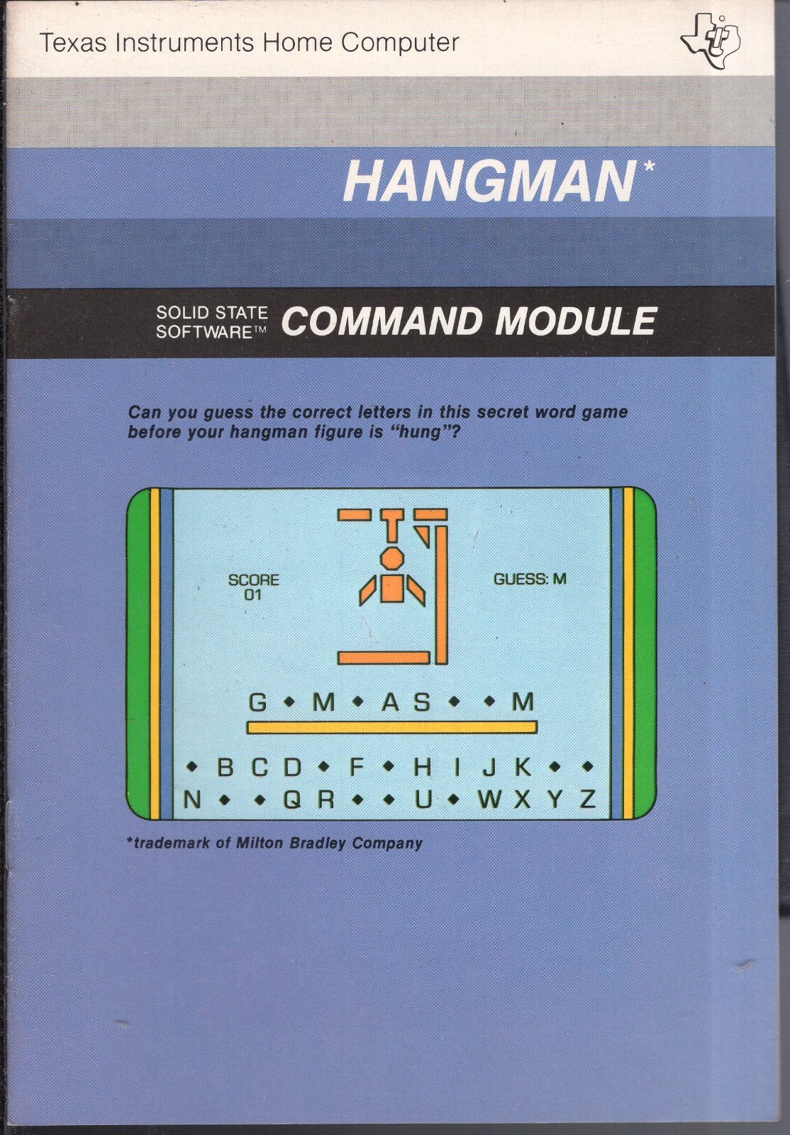 TI-99/4 & 4A TI Hangman Manual