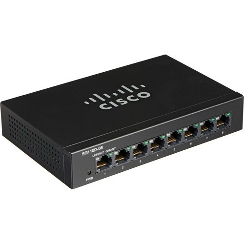 Cisco SG100D-08 8-Port Gigabit Ethernet Unmanaged Switch 10/100/1000 w/ PSU