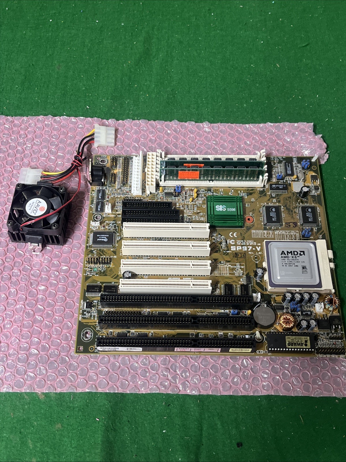 ASUS SP97‑V Socket 7 Motherboard + AMD‑K6 CPU + RAM – Vintage Retro PC – @MB2