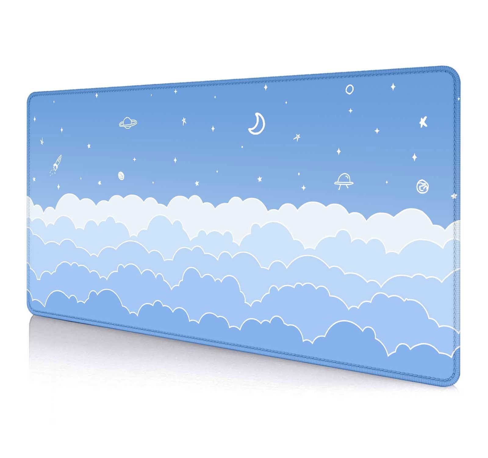 Cute Pastel Blue Desk Mat, Minimalist Large Gaming Mouse Pad Mousepad, Kawaii...