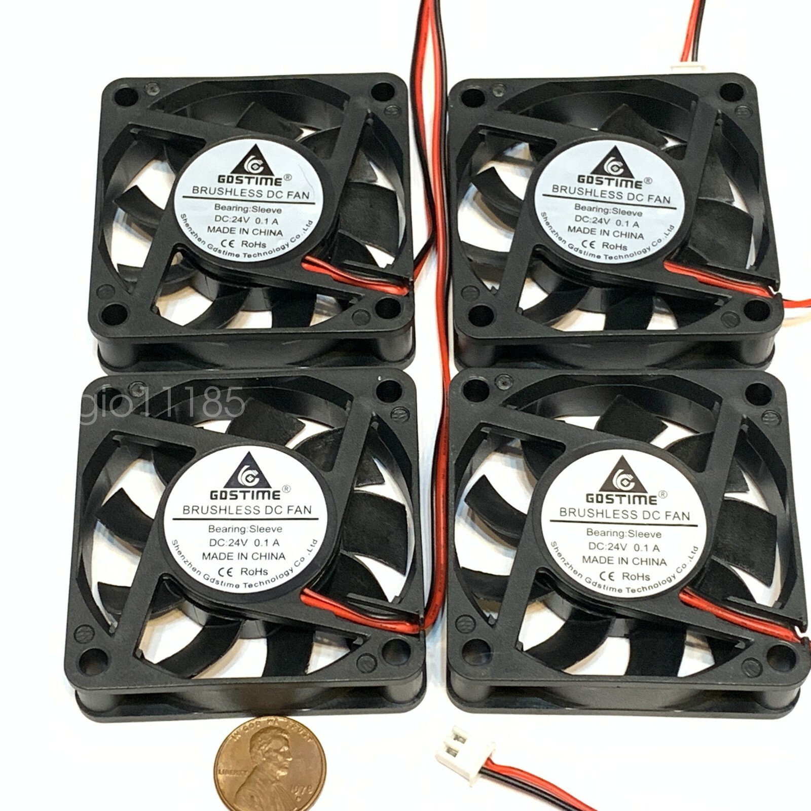 4 Pieces 6015 GDStime 24v 60mm x 15mm 6cm pc case 2pin cooling heatsink Fan