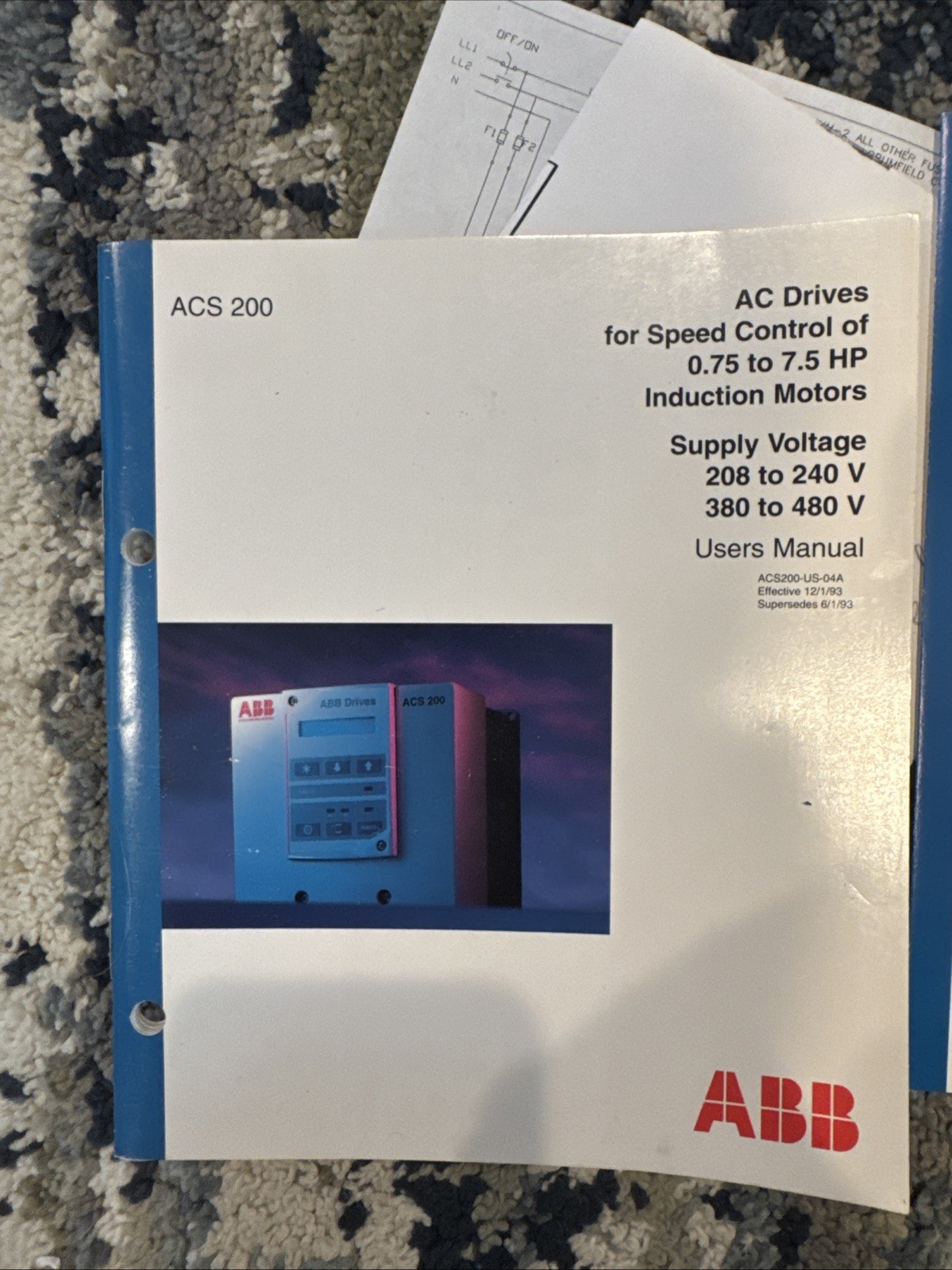 ABB ACS 200 AC Drives Users Manual + Quick Reference Guide OEM 0.75–7.5 HP VFD