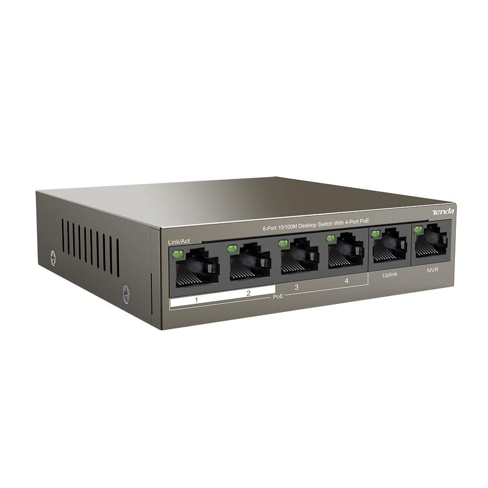 Switch niezarządzalny Tenda TEF1106P 4-Port Ethernet Switch 10/100 Mb/s PoE 63W