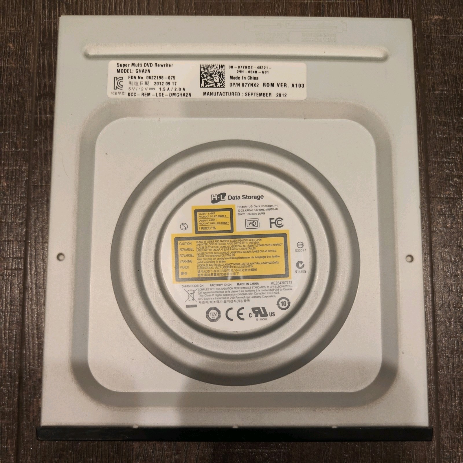 HLDS GHA2N SATA Optical Drive Super Multi DVD Rewriter Dell 07YNX2
