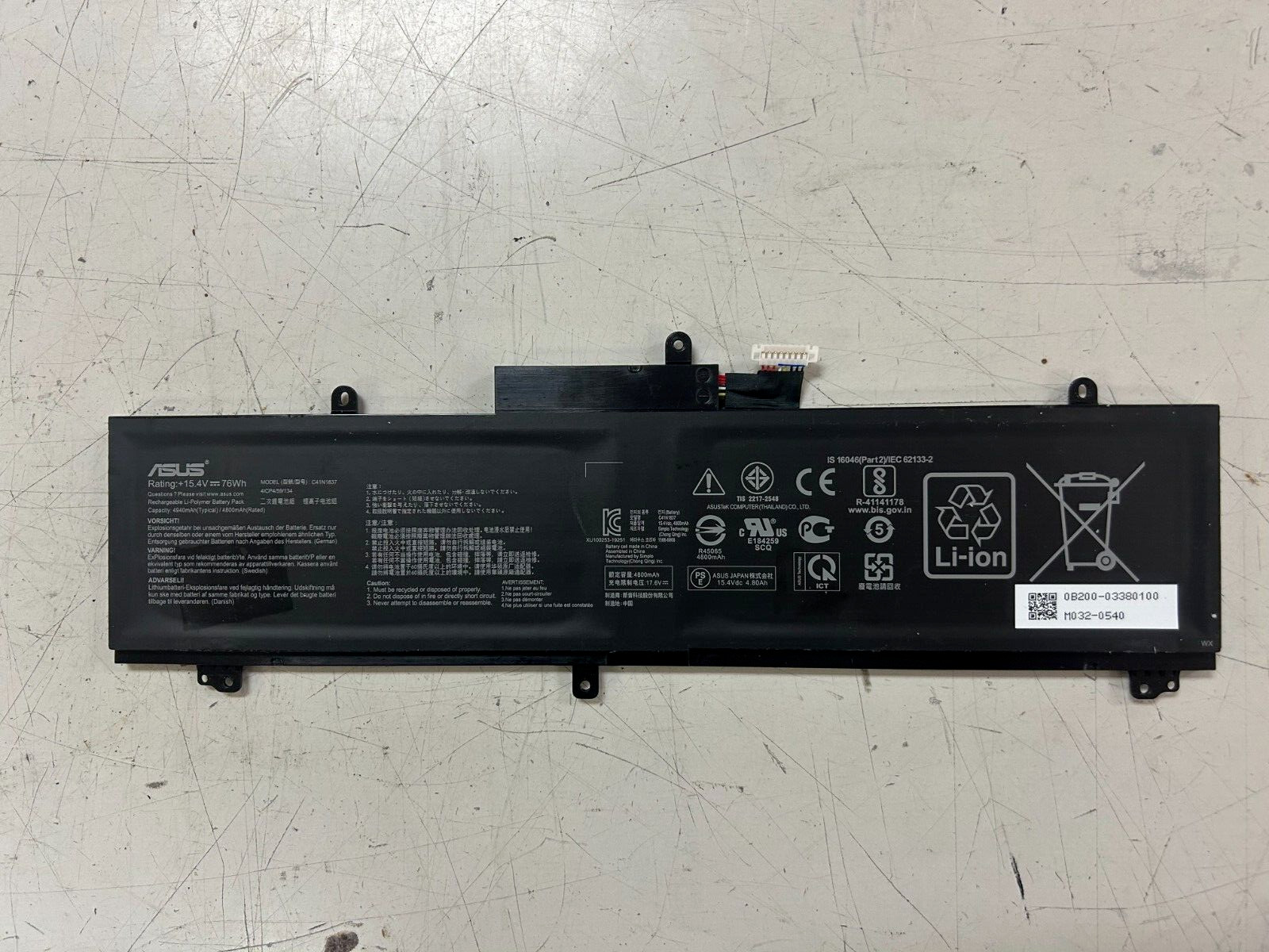 0B200-03380100 C41N1837 OEM ASUS BATTERY 15.4V 76WH GU502G GU502GW-AH76