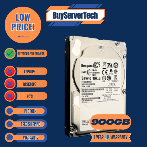 Seagate Savvio 10K.6 ST900MM0006 900GB 2.5" SAS 6Gb/s 10K RPM Ent HDD | New