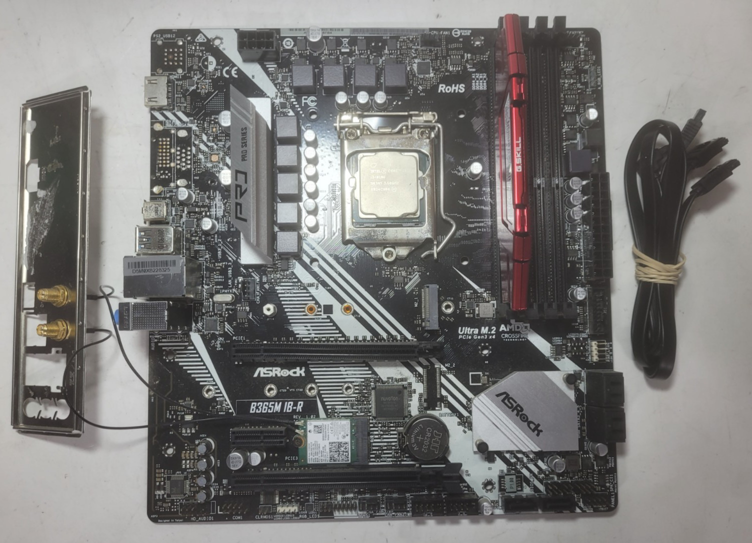 ASRock B365M IB-R Motherboard Core I3-8100 8GB RAM, IO Shield # 2250
