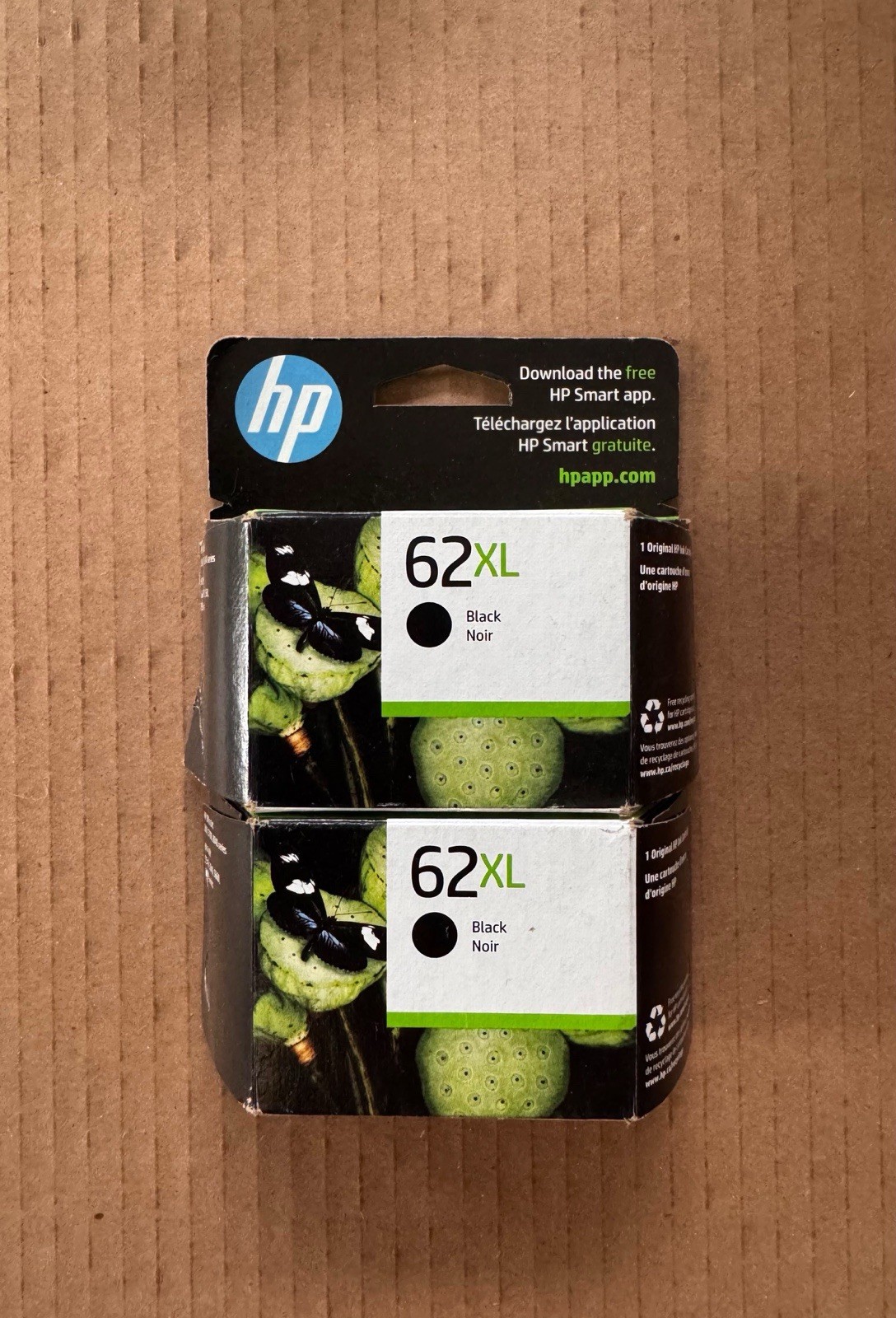 2 x 2023 Genuine HP 62XL Black Ink Cartridge C2P05AN High Yield OEM