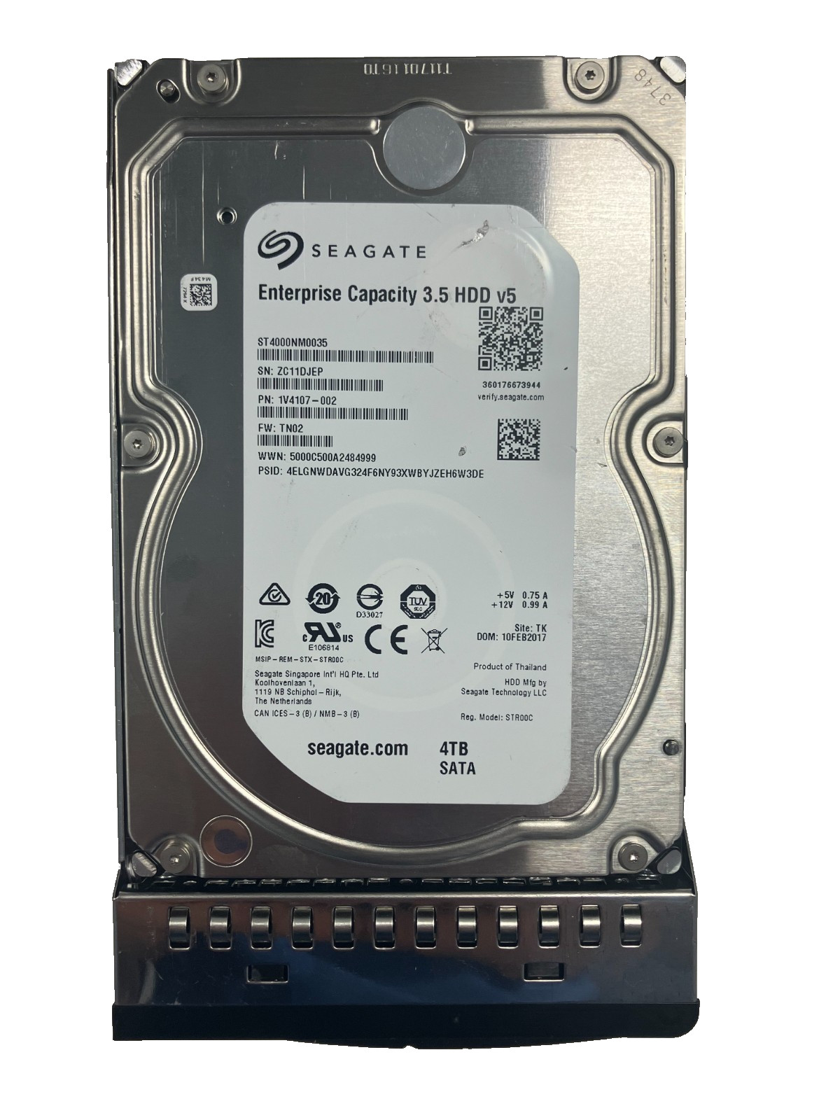 Seagate ST4000NM0035 HDD 4TB SATA 12Gb/s 7.2K 3.5" 512b/s