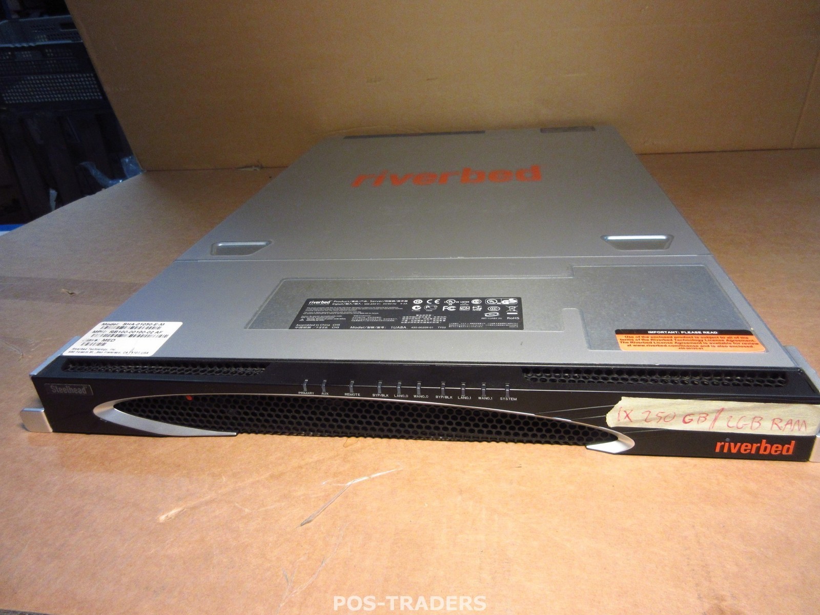 Riverbed Steelhead 1050 SHA-01050-E-M WAN Application Accelerator 1X 250GB HDD