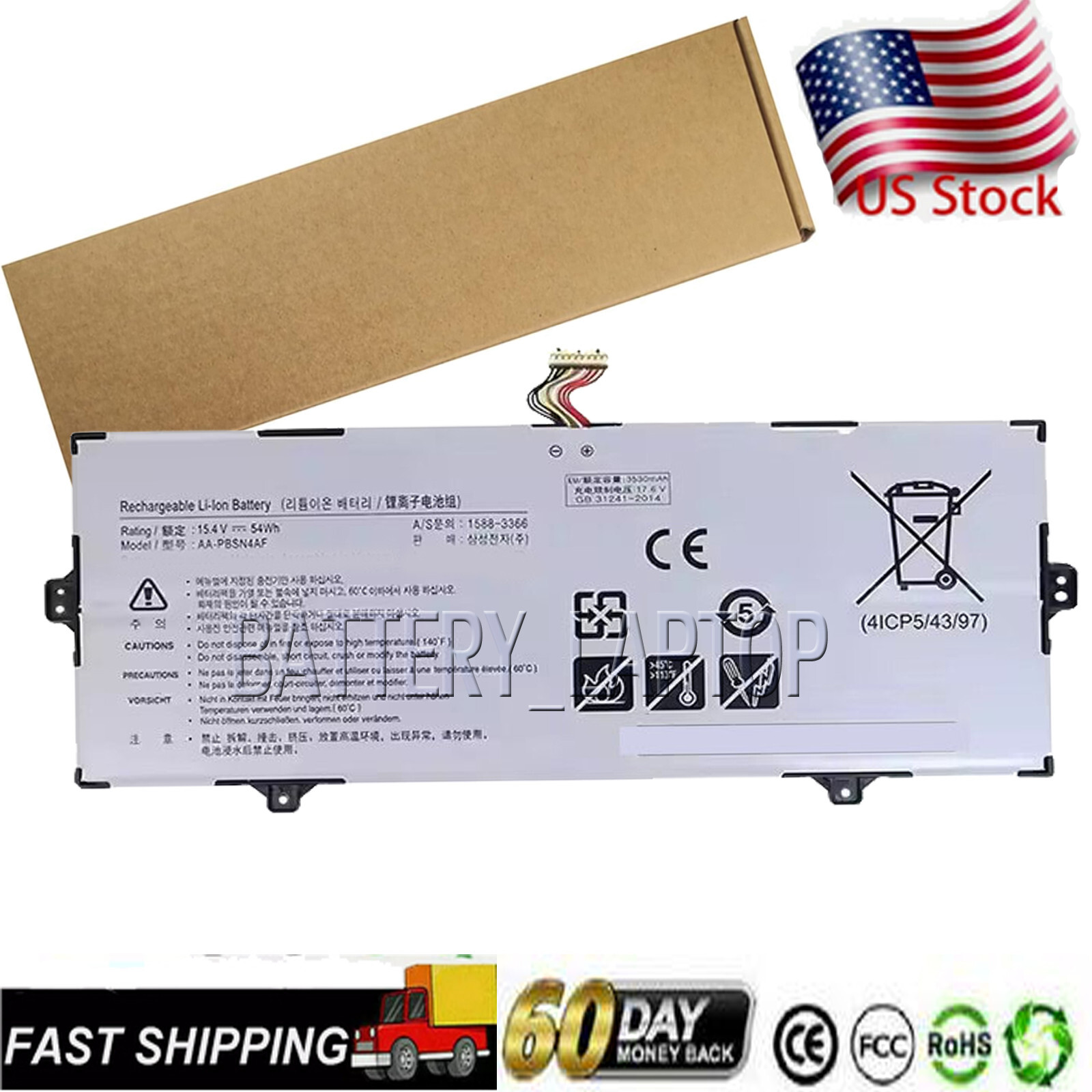 BA43-00391A AA-PBSN4AF BATTERY For SAMSUNG 15.4V-NP730QDA-KB1US (GRD A)(DC14)