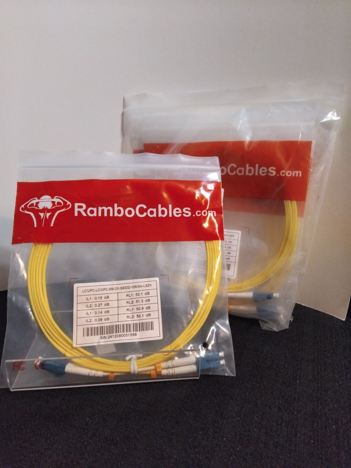 RAMBO CABLES OS2 LCU-LCU DX 5M Fiber Optic Patch Cables LOT/5