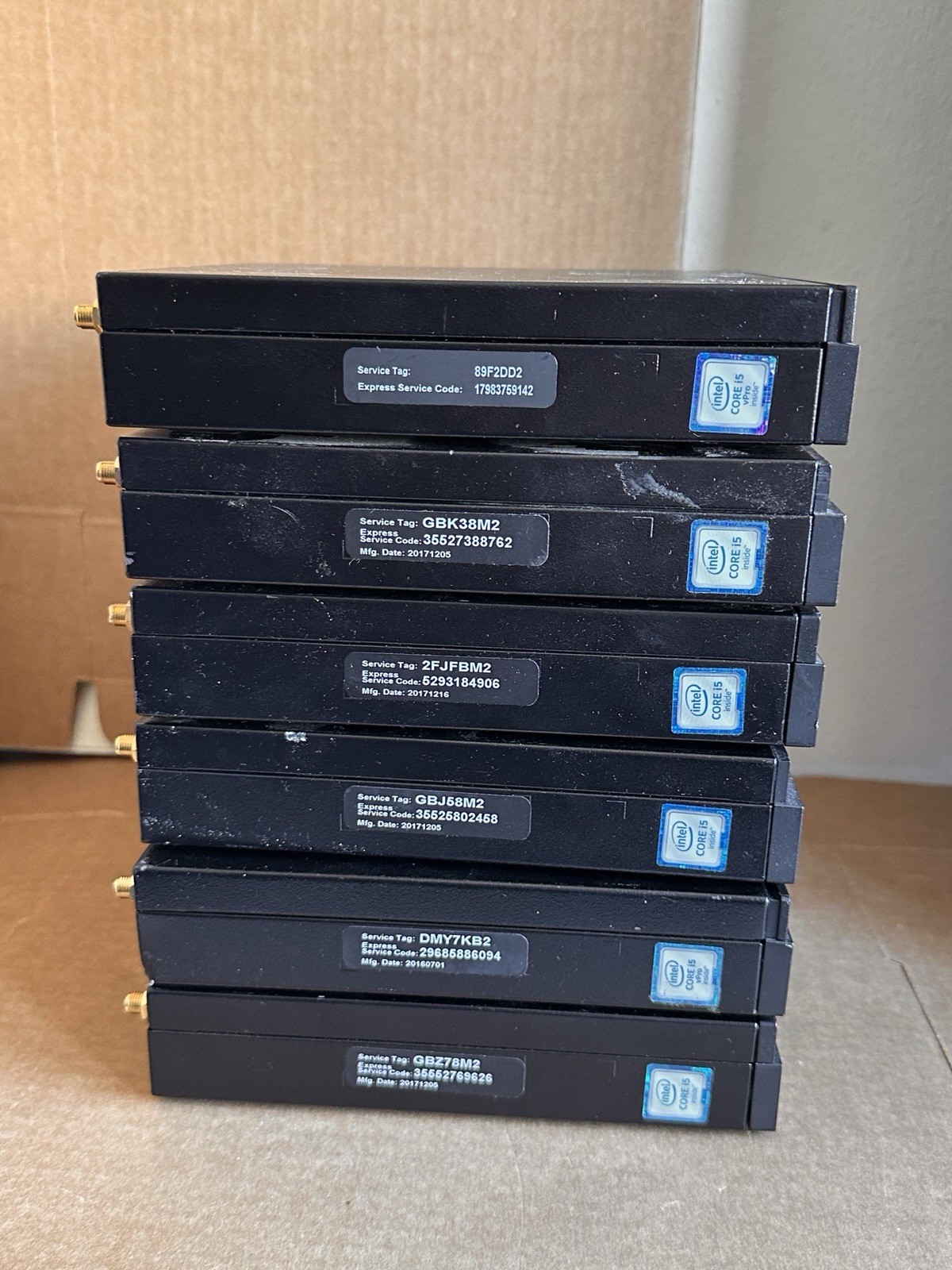 Lot of (6) Dell OptiPlex Micro i5 6th gen - No RAM - No SSD
