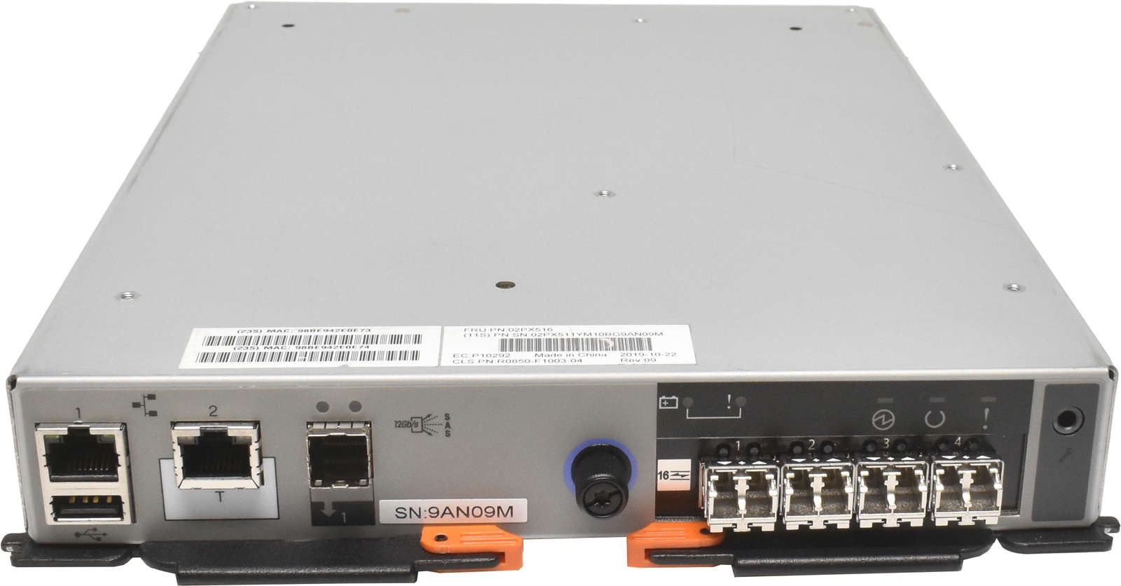 IBM 02PX516 16GB FC SAN Controller for Storwize V5010E 02PX511 + 4x GBICs