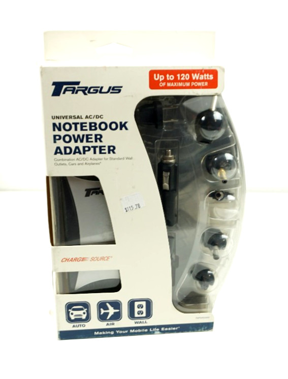 Targus Universal AC/DC Notebook Power Adapter Up to 120 Watt PAPWR300U