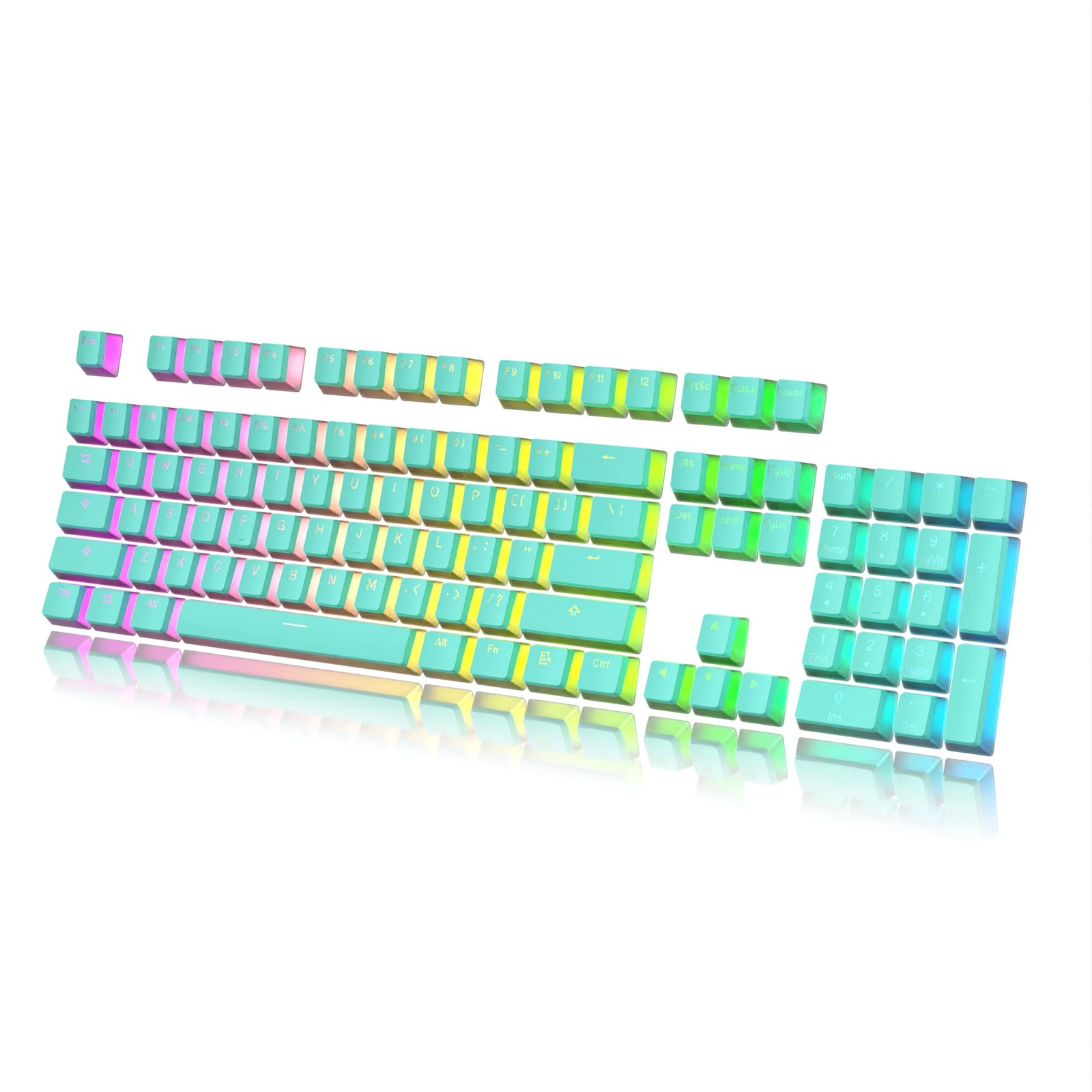 108 PCS Blue Pudding Keycaps Doubleshot PBT OEM Profile for Cherry MX ANSI