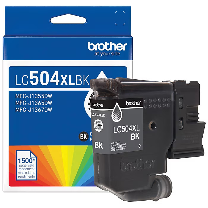 Brother Genuine LC504 XL BK High Yield Black Ink Cartridge LC504XLBKS 1355, 1365