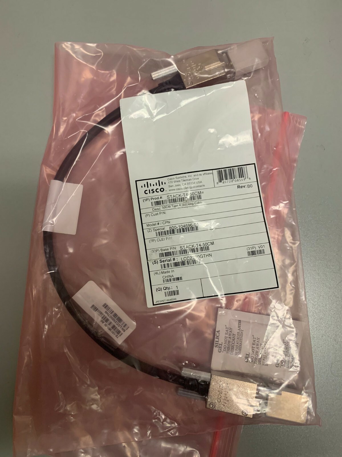 NEW SEALED Cisco STACK-T4-50CM - 50cm Stacking Cable - Same Day Shipping