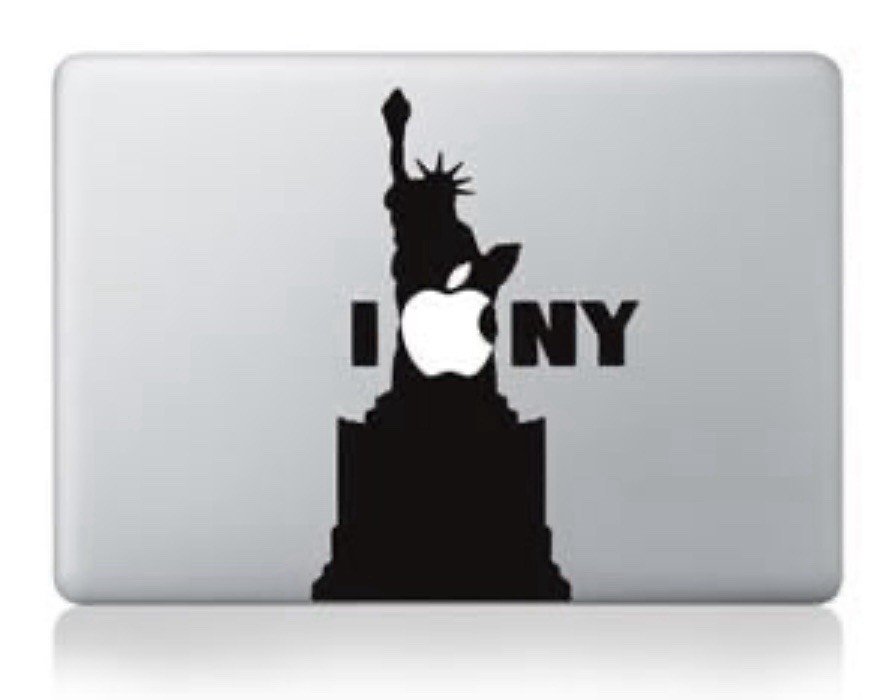 Apple MacBook Laptop Sticker Vinyl Decal I Love Heart New York NY Statue Liberty
