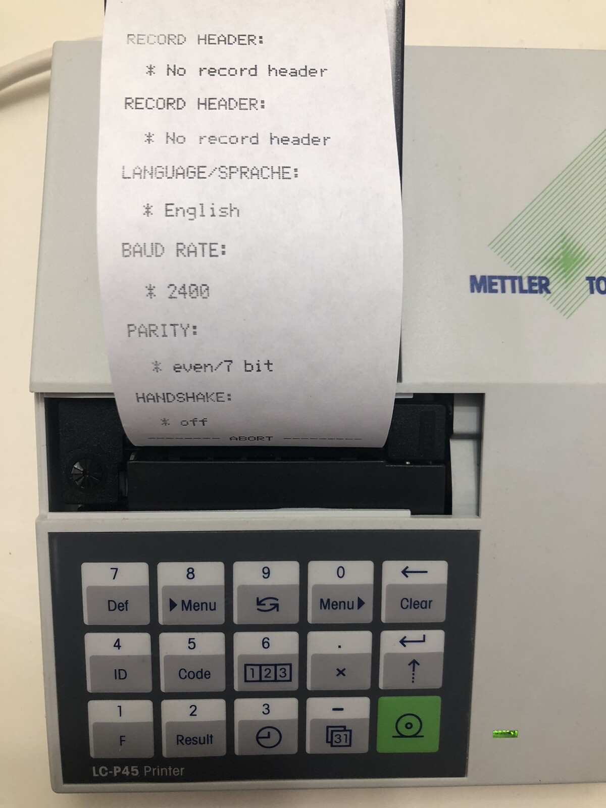 Mettler Toledo LC-P45 Network Printer RS232 New Cosmetic Control Pad 4 Adv User