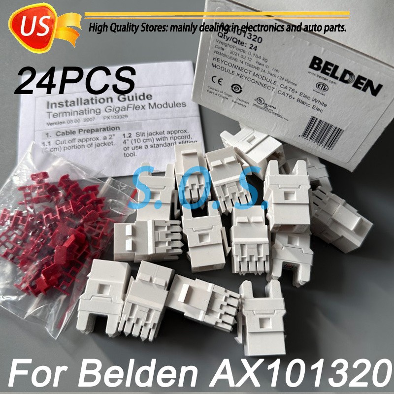 24*Jack Module For Belden AX101321 AX101320 Category 6 KeyConnect RJ45 Unshielde