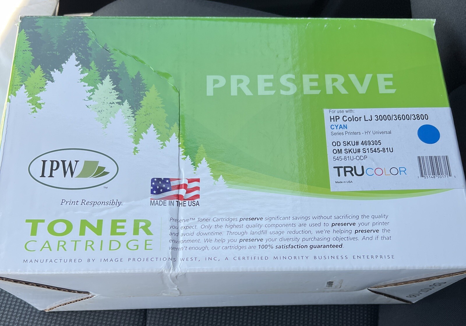 IPW Preserve Toner Cartridge Cyan HP COLOR LJ 3000/3600/3800