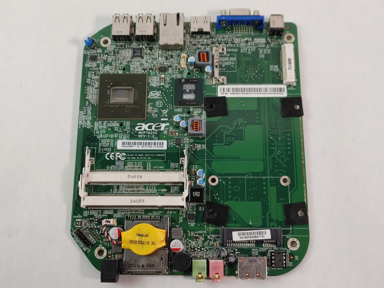 Lot of 2 Acer MB.SCX09.001 Aspire Revo R3600 Atom 230 1.6 GHz DDR2 Motherboard