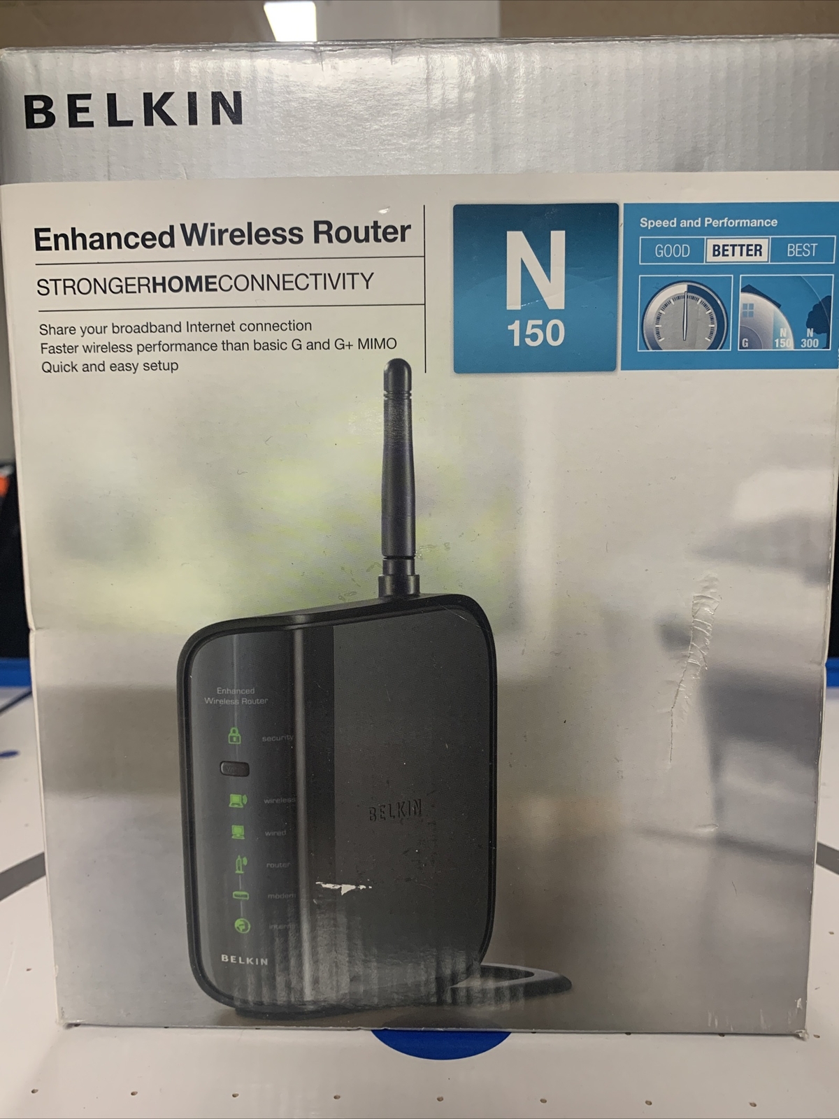 Belkin N150 150 Mbps 4-Port 10/100 Wireless N Router (F6D4230-4)