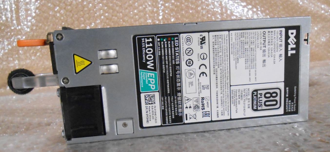 Dell L1100E-S1 PowerEdge 1100W Server Power Supply 0Y3H8J