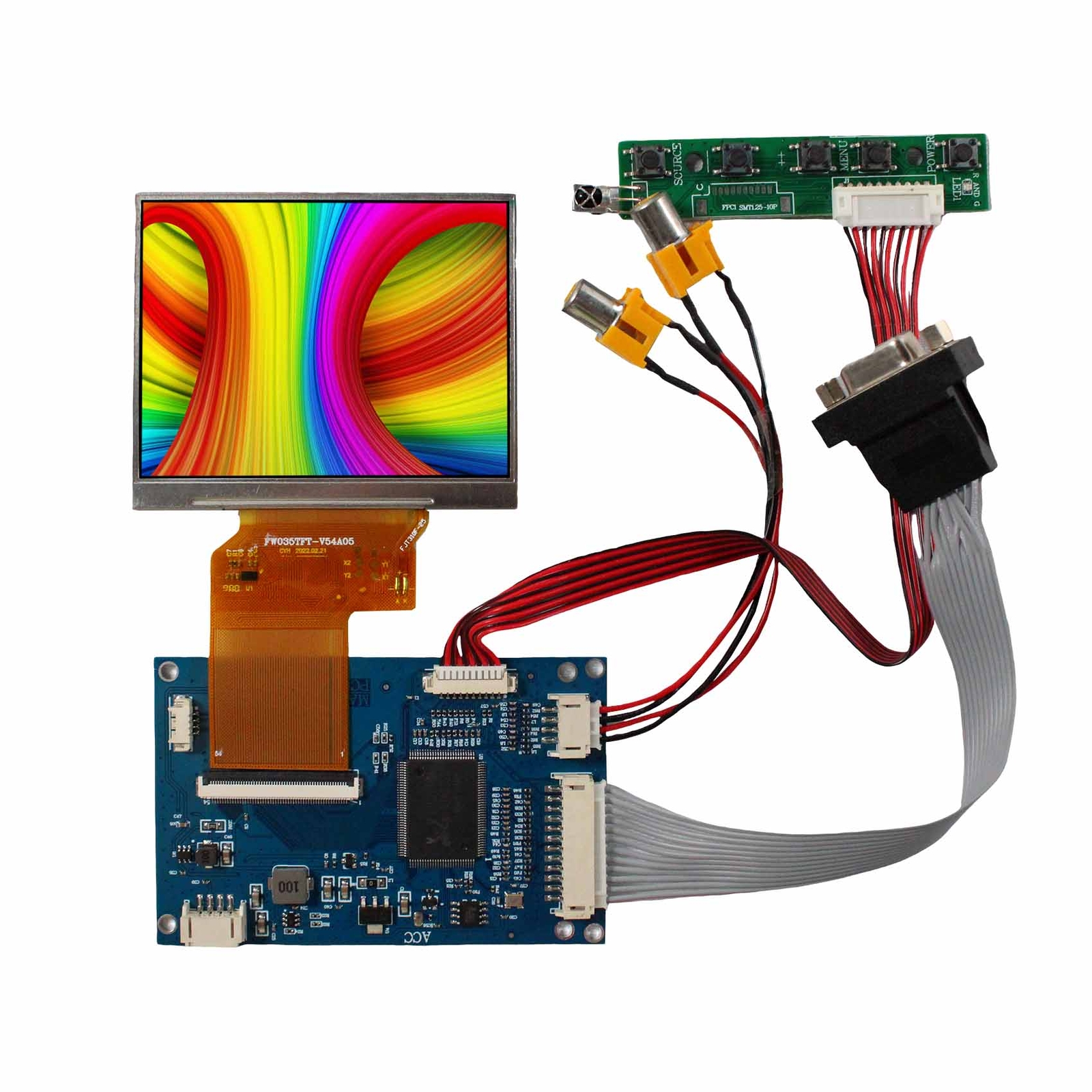 VGA AV CVBS LCD Controller Board 3.5inch 640x480 LCD Display